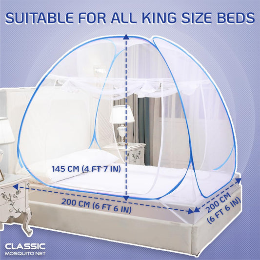 Classic Mosquito Net for Double Bed | King Size Foldable Premium Machardani