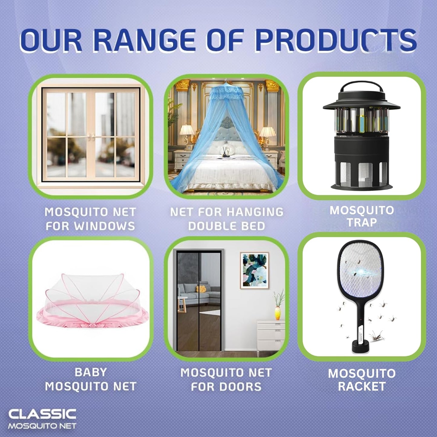 Classic Mosquito Net for Double Bed | King Size Foldable Premium Machardani
