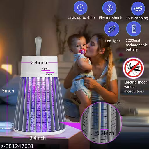 USB Electric Mosquito Killer Lamp – Silent Indoor Bug Zapper for Peaceful Sleep